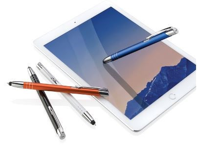 Aluminium Touch pen Stylus met 3 chroom ringen