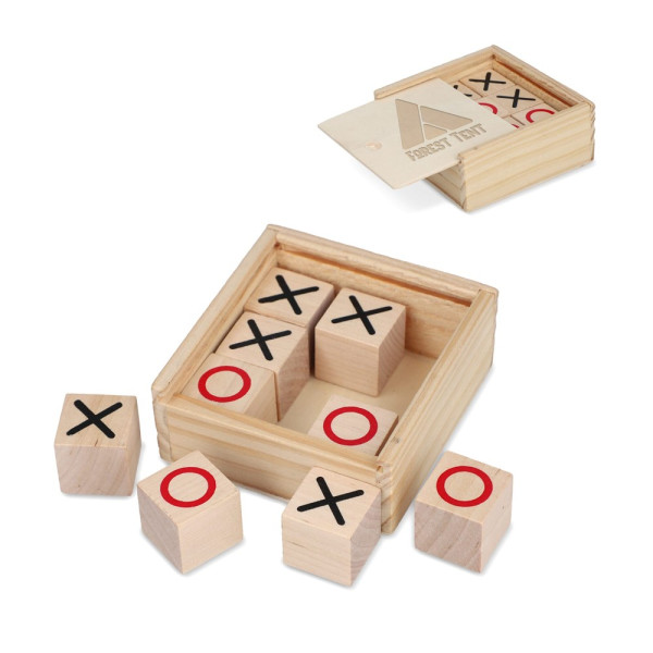 Tic Tac Toe houten in doos
