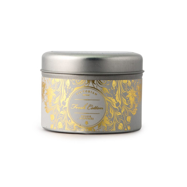 Victorian Sense Tinbox Fresh Cotton geurkaars