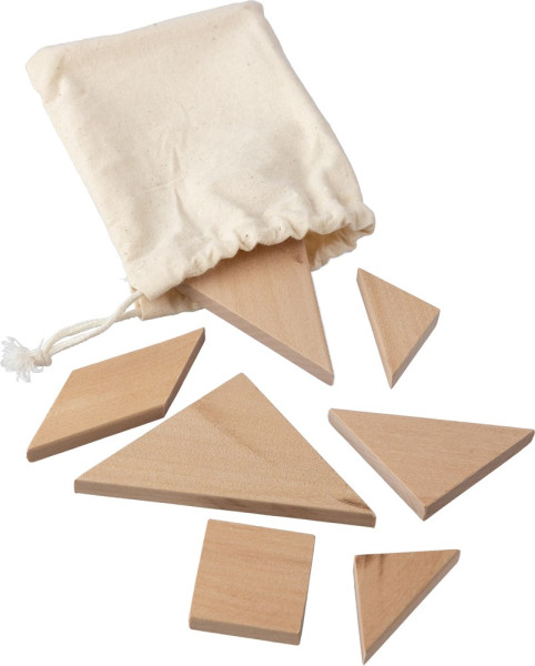 Natuurlijke houten tangram puzzel Ulrike