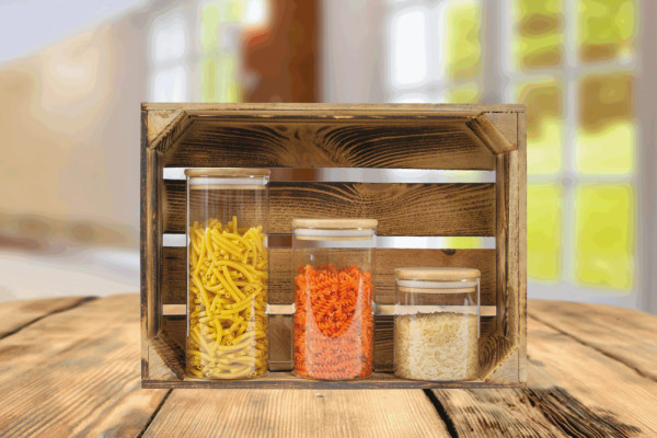 ECO STORAGE S - Glazen voorraadpot, kruiden enz., inhoud ca. 450 ml.