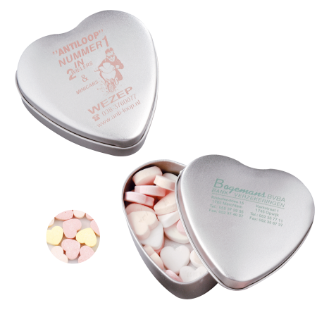 Hart blik standaard gevuld met vruchtenhartjes