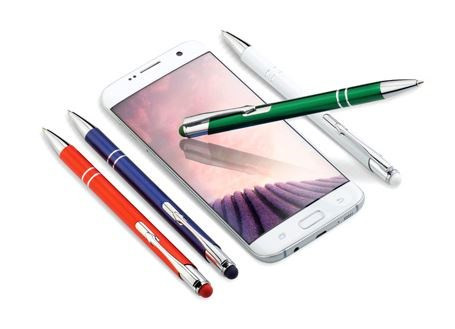 Aluminium Touch pen Stylus met 2 chroom ringen